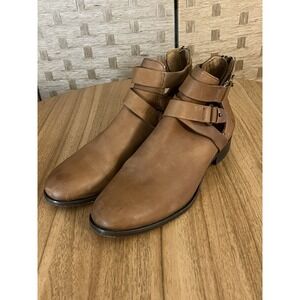 Frye Leather Belted Boots Booties Women's‎ Sz 8.5 B Zipper Closure